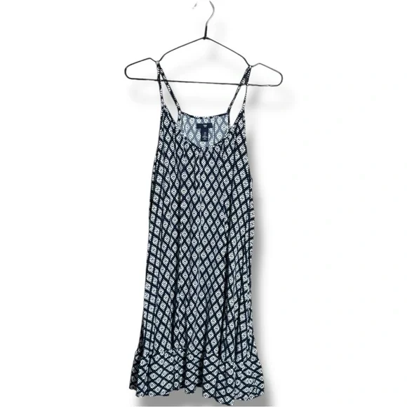 GAP Blue & White Floral Geometric Patterned Sleeveless Halter Style Beachy Dress - Picture 13 of 16